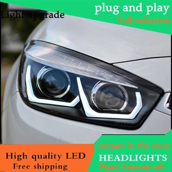 

Car Styling Head Lamp For Chevrolet Cruze headlights 2015 2016 LED U Angel Eyes headlight DRL Bi-Xenon Lens xenon HID Low Beam