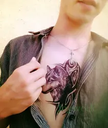 Водостойкая временная татуировка наклейка тела Прохладный Волк Татуировка тотем тату наклейка s flash тату поддельные татуировки для мужчин