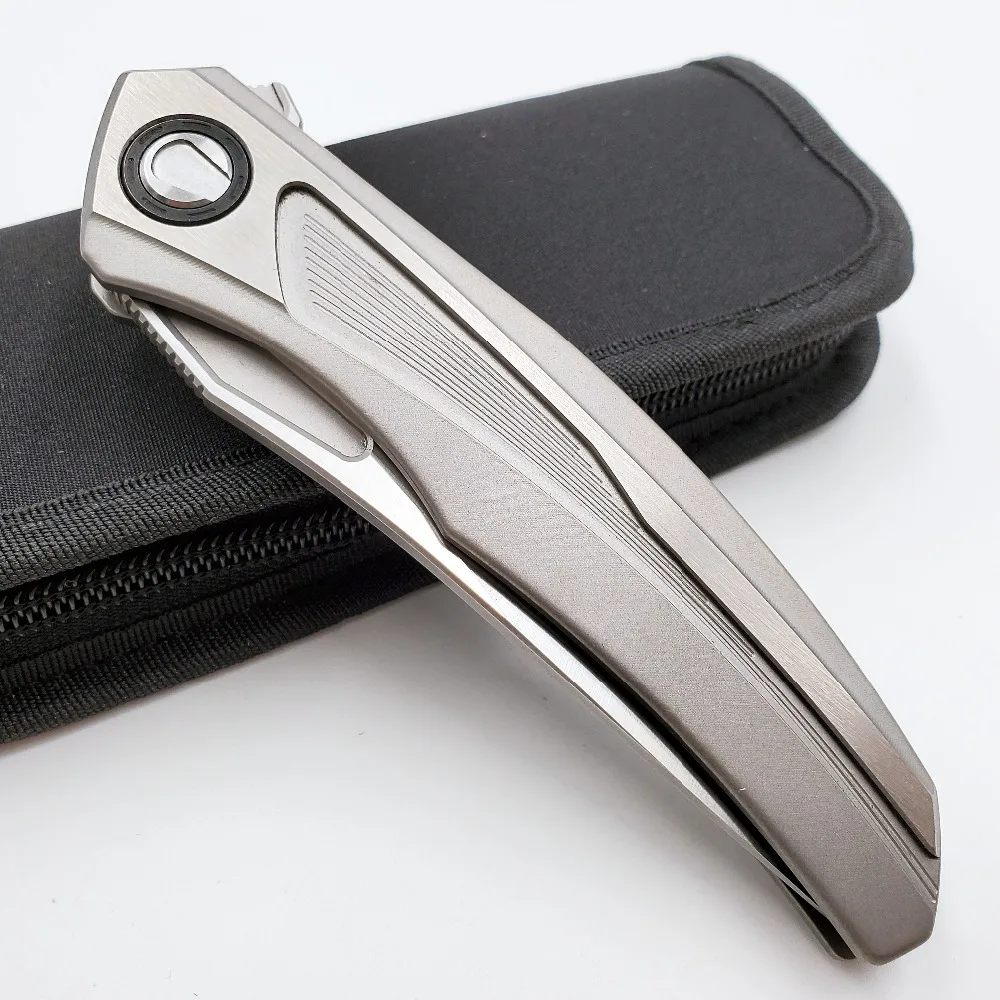 Складной нож JSSQ Bear S35VN Blade TC4 титановая ручка тактический карманный для кемпинга
