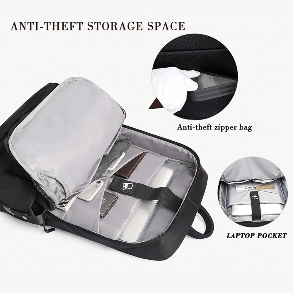 Tangcool de los hombres de moda Mochila portátil de 15 pulgadas Mochila hombres de viaje impermeable Mochila al aire libre de la escuela adolescente Mochila