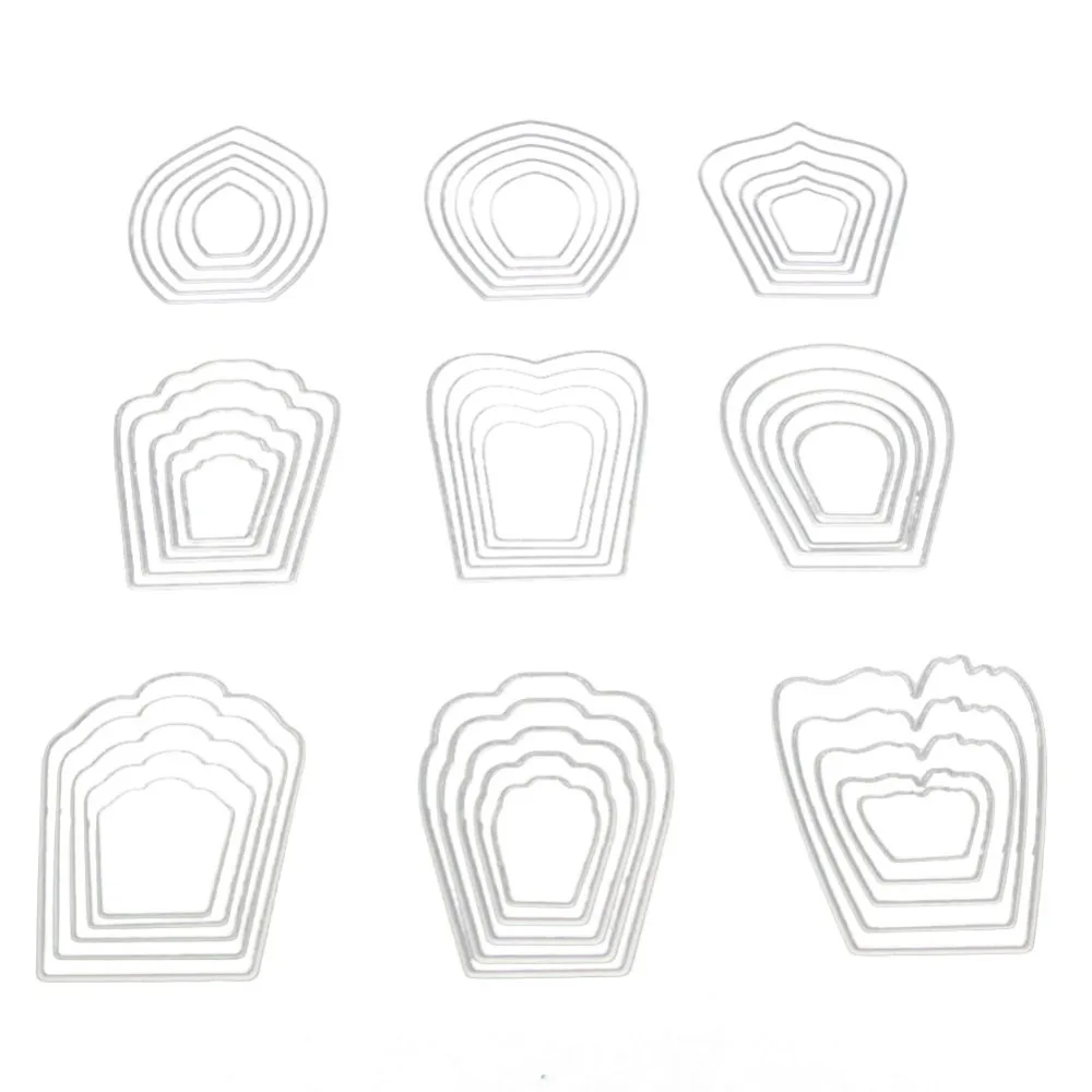  9 Styles Flower Cutting Dies 3D DIY Scrapbooking Carbon Metal Flower Frame Set Craft Die Cut Photo  - 32862711526