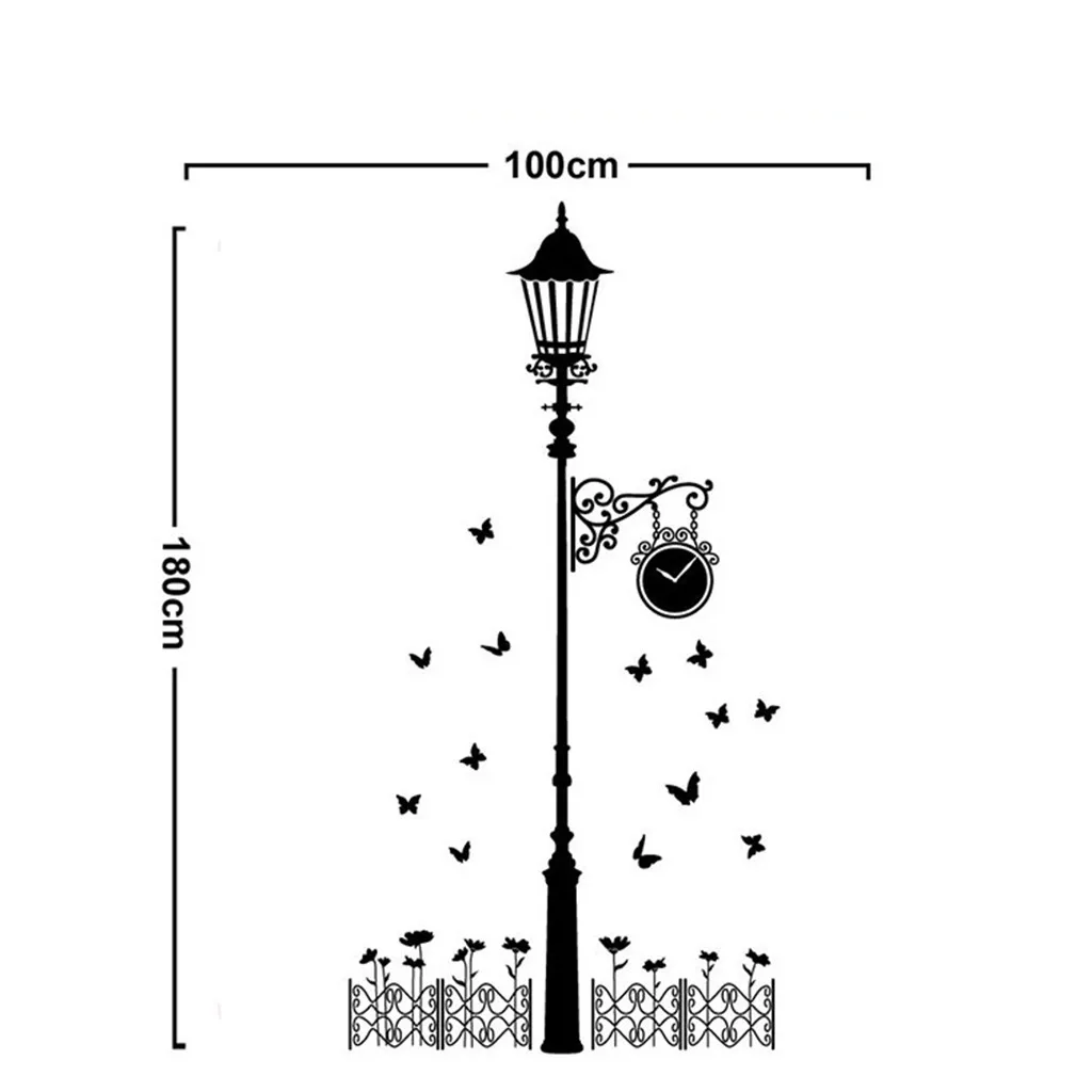 Горячий озорной Бабочка и уличный светильник, настенный светильник, стикер s, украшение для дома, школьная комната, детский сад, стикер на стену@ 026