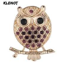Новые фиолетовые стразы Сова на ветке брошь булавки кристалл животное брошь золотого цвета булавки и броши для женщин одежда ювелирные изделия брошь