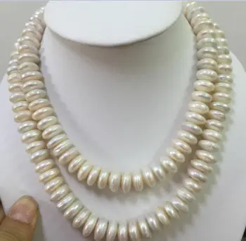

38inch 10-11MM natural cultured freshwater white baroque pearl necklace