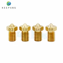 5PCS V5 V6 Nozzle 3D Printer parts 0.2/0.25/0.3/0.35/0.4/0.5/0.6/0.8/1.0 Full Metal Nozzle M6 threaded for 1.75mm Filament