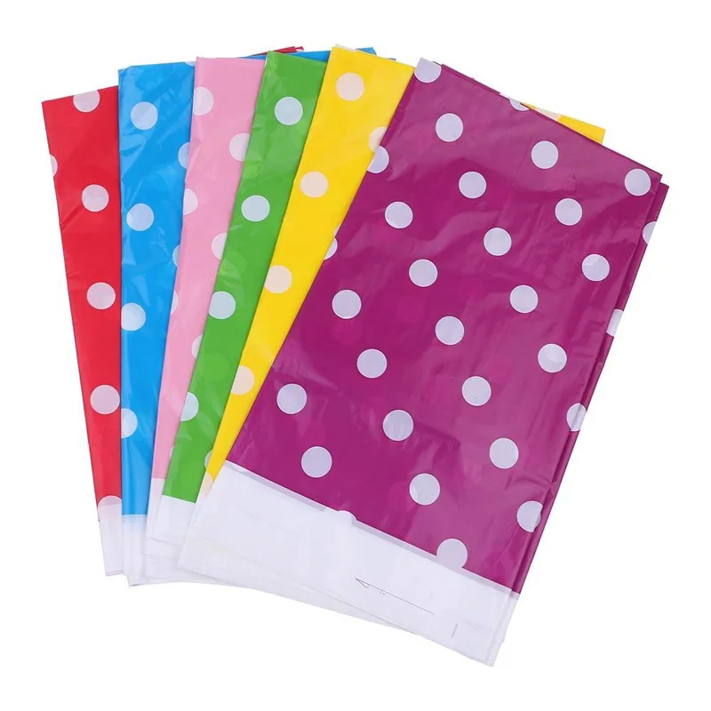 

Polka Dots Party Plastic Tablecloth Cover for Kids Birthday Home Table Decor 108x180CM HG99