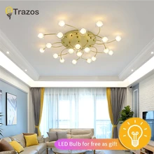 TRAZOS Glass Metal Home Lighting Led Chandeliers For Dining Room Living Room Bedroom Corridor Modern Ceiling Chandelier Fixtures loft chandeliers black gold bar stair dining living room glass lindsey adelman e27 holders ceiling chandelier lighting fixtures