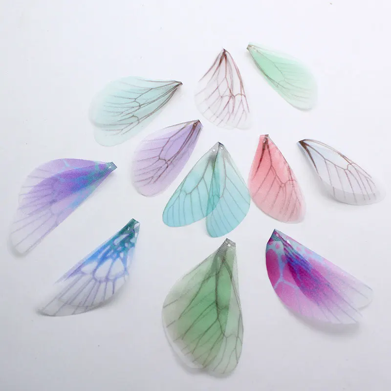 10Pcs/Lot Chiffon Yarn Dragonfly Wing Pendant For DIY Necklace Earrings Women Handmade Jewelry Making Material Accessories | Украшения и
