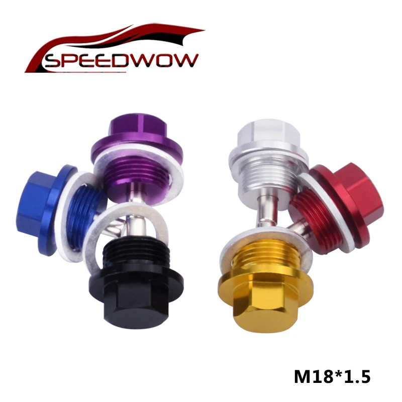 SPEEDWOW алюминиевые болты M18* 1,5, высокое качество, магнитная дренажная масляная пробка, магнитное масло, сливная пробка, гайка с шайбой