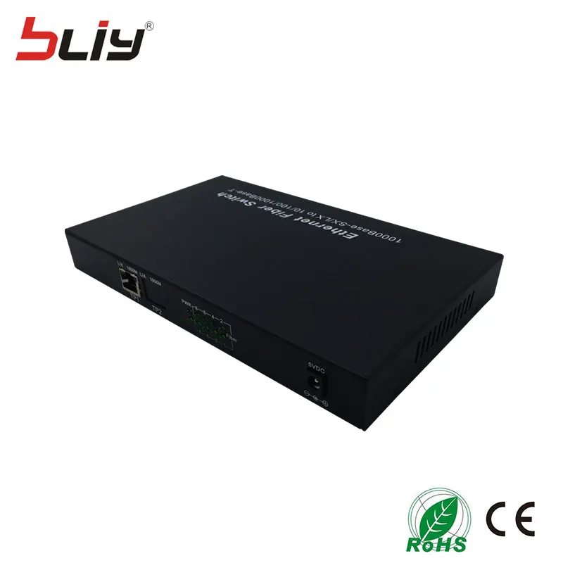 100% новый волоконно оптический media converter 8 волокна 1 RJ45 UTP Gigabit трансивер
