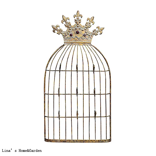 Beautiful Metal Golden Vintage Bird Cage Photo Holderin Frame from