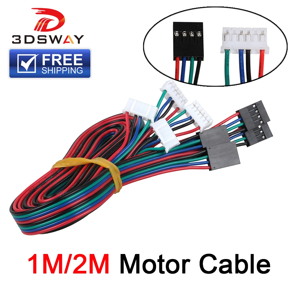 3 DSWAY 3D طابعة أجزاء 4 قطعة/الوحدة 1 M/2 M دوبونت كابل 4pin مرحلتين أربعة- الرصاص المحرك موصل كابلات ل 42 محرك متدرج 3 DSWAY 3D طابعة أجزاء 4 قطعة/الوحدة 1 M/2 M دوبونت كابل 4pin مرحلتين أربعة- الرصاص المحرك موصل كابلات ل 42 محرك متدرج