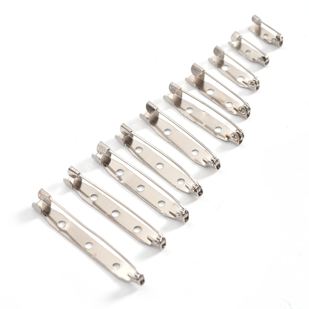 

20pcs/lot Metal Brooch Base Back Bar Pins Findings Jewelry Making Handmade DIY Gifts For Women Men White K Tone Iron