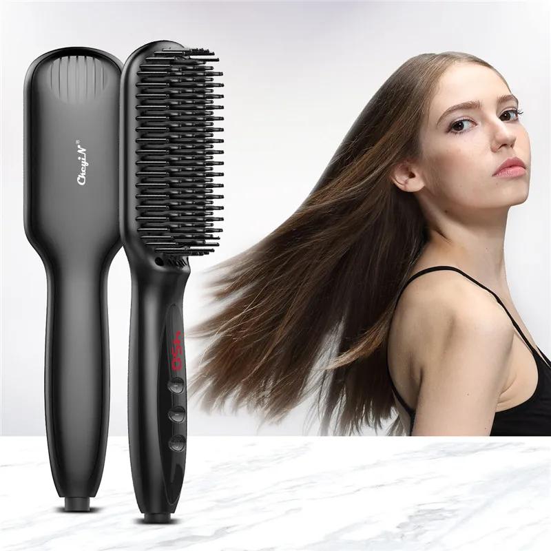 

Multifunctional Electric Massage Scalp Hair Comb Hair Curling Iron Hair Volumi Comb Hairbrush Dual Voltage Straightener Comb 45