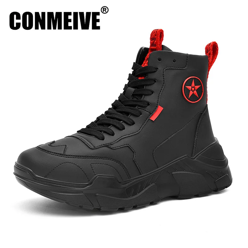 

Autumn Winter Fashion Designer Black Sneakers Breathable Casual Mens Shoes Lace-up Man Trainers Brand Luxury Hot Sale Shoes Men