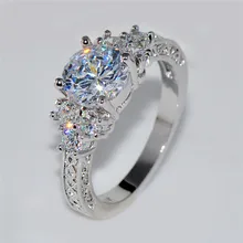 Splendent White Stone Stylish Jewelry Women/Men Wedding Ring Anel Aneis White Gold Filled Engagement Rings Sz6-11 RW1133