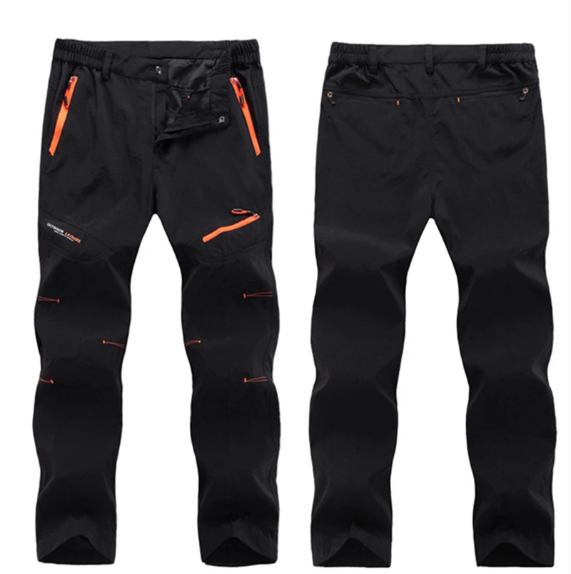 mens black walking trousers