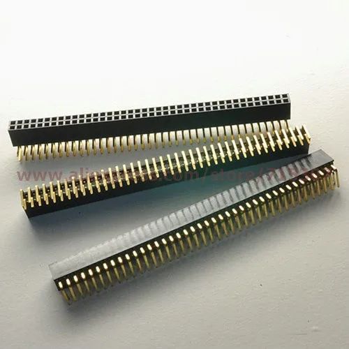 2x40 Pin 2.54mm Spacing right angle 90 degrees double row female socket header rectangular connector receptacle 