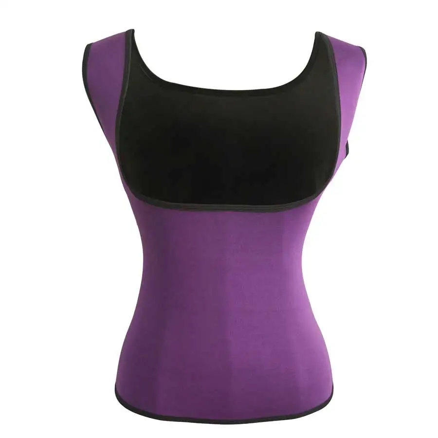 Неопреновый жилет для тренировок по талии Fajas Sweat Body Shaper тонкий корректирующий костюм безрукавки женские корсеты под грудью талии Cincher размера плюс 5XL - Цвет: Purple