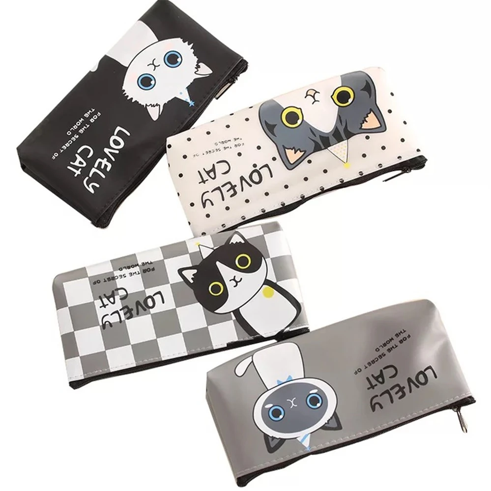 

Stationery Creative, Simple, Lovely Cat, Translucent, Large Capacity Jelly Pencil Bag, Pencil Box for Male and Female Students