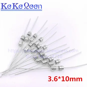 

50pcs/lot 3.6*10MM With Lead Pin Glass Tube Fast Fuse 250V 3.6*10 F 0.5A 1A 1.5A 2A 2.5A 3A 3.15A 4A 5A 6.3A 8A 10A 12A 15A
