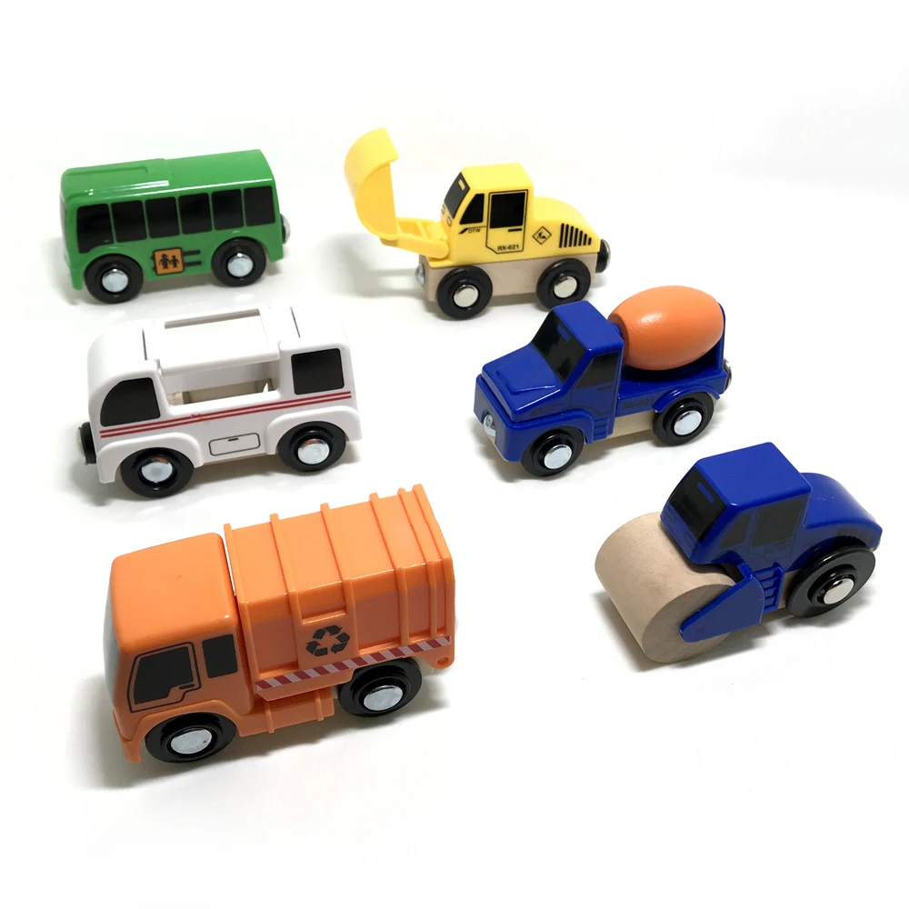 

Construction Vehicle Toy Combination Wooden Track Electric Train Set Wooden Building Block Rail Car Toy Children's Toy Car Gift