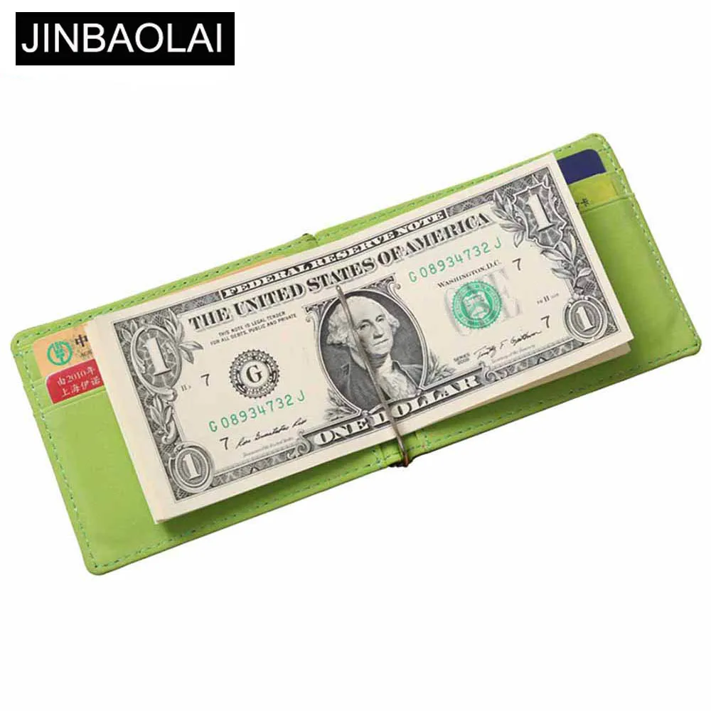 

JINBAOLAI Men Mini Wallets Genuine Cow Leather Green Short Design Card Holder Thin Famous High Quality Brand Male Purse