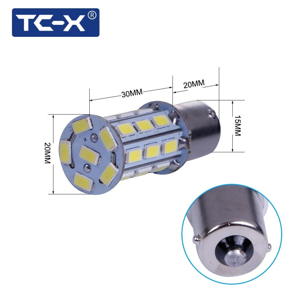 TC X 2 шт. P21W 1156 27 светодиодов 5730 SMD 12 В BA15S высокое Мощность автомобиль хвост лампы