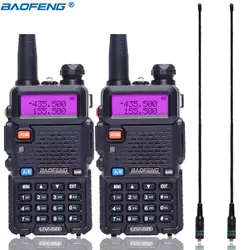 2 шт BaoFeng UV-5R 5 W Walkie Talkie двухдиапазонный VHF/UHF Ручной УФ 5R UV5R двухстороннее радио передатчик станции + 2 NA-771 антенны