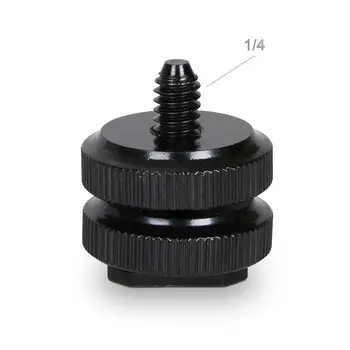 

Portable Standard Adapter 1/4" Single / Dual Nuts Tripod Mount Screw To Flash Camera Hot Shoe Converter Tripod Accessories