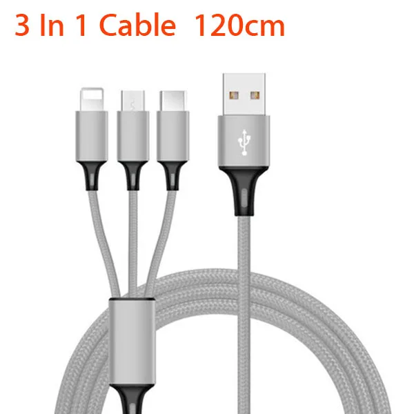 

3 In 1 Micro USB Type C Multi Charger Cable for huawei P20 P10 P9 mate 10/20/9 lite Y9 p smart 2019 nova 4 3 2 3i oppo f9 find x