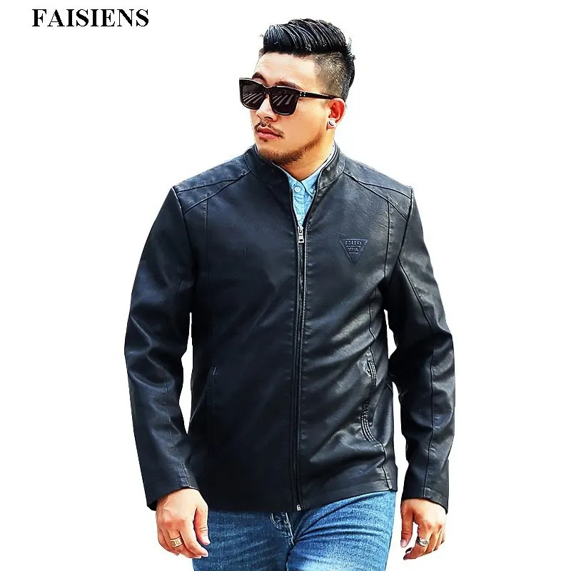 High Quality Faux Leather Men Jackets Casual Fashion Large Size Big 6XL