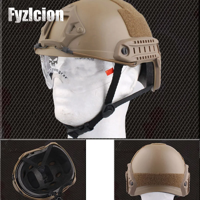 

Wargame Helme Military Tactical Gear Airsoft Paintball SWAT Protective FAST Helmet with Goggle Helmet Protective Goggle MH Type