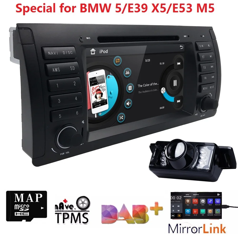 7 Inch Car DVD player For BMW E39 E53 X5 Canbus Capacitive Screen Radio GPS Navigation Bluetooth 1080P USB DAB+SWC RDS DTV Map | Автомобили