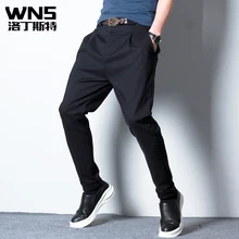 Новые мужские модные черные шаровары осенние свободные уличные повседневные брюки шаровары большие размеры костюмы певицы