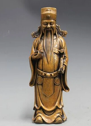 

006286 Chinese Pure Bronze Copper Lucky Ruyi God of wealth Auspicious Buddha Statue