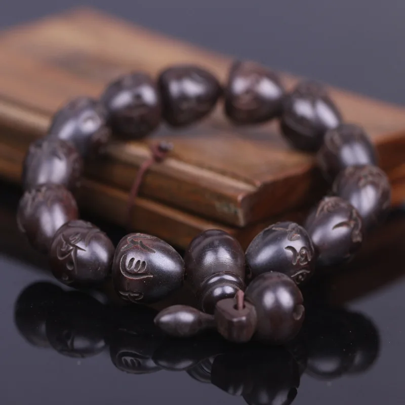

wrist band male Lightning wood Prayer Script OM Beads Bracelet Yoga Jewelry
