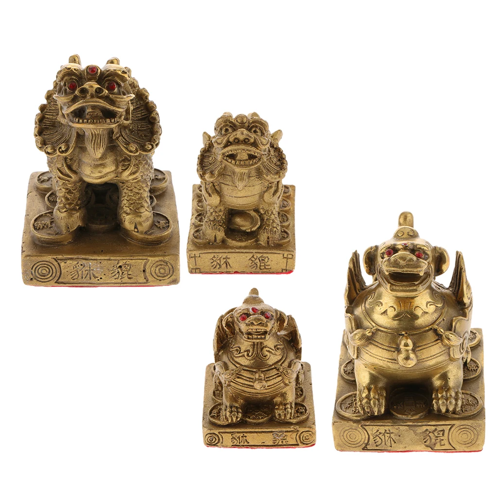 Chinese Copper Brave Troops Lucky Fortune Wealth Home Decoration Pi Xiu Brass Feng Shui Furnishing Articles
