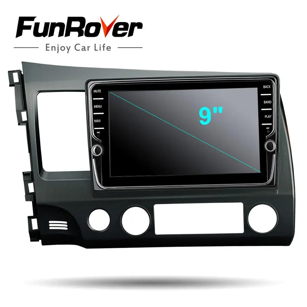 Cheap FUNROVER android 8.0 2 din car dvd for honda civic 2006-2011 navigation gps car radio video stereo multimedia player 2G RAM 32G 4