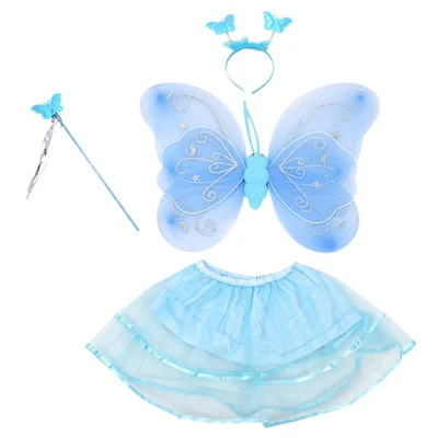 

4Pcs Fairy Princess butterfly angel wings costume party dress birthday presents