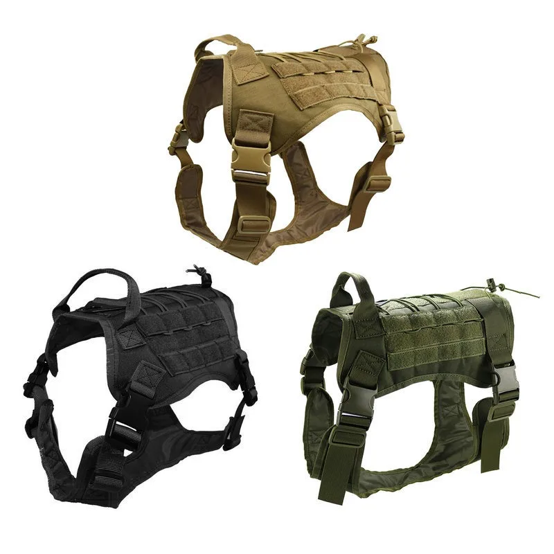 

Tactical Hunting Dog Modular Harness With No Pull Front Molle Clip Law Enforcement K9 Working Cannie Hunting Vest