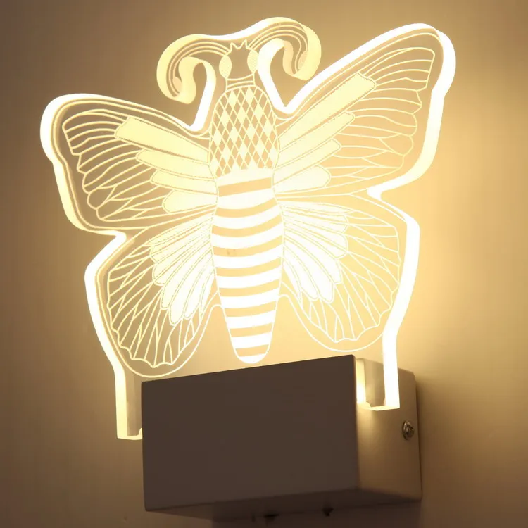 

modern creative fairytale acryl butterfly led wall lamp for living room bed room AC 80-265V 1104