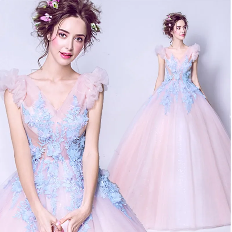 Ruthshen 2018 платье для Quinceanera с V образным вырезом легкое бальное аппликацией