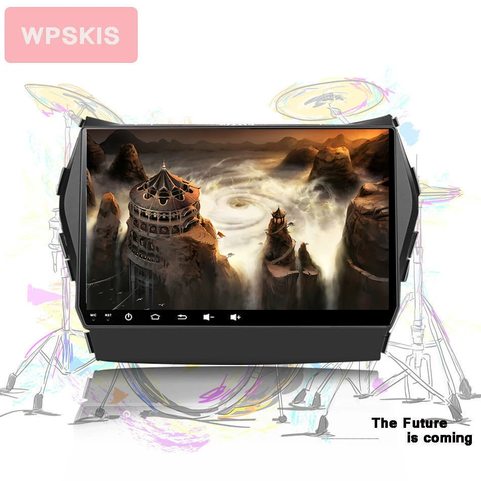 Best For Hyundai IX45 Santa fe 2013+ android9 Car gps navigation system with built-in wifi BT 3/4g stereo head unit video music audio 2