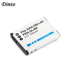 DINTO 1300mAh DB-L80 D-LI88 D LI88 DB-L80A Bateria Da Câmera para Sanyo VPC-CG10 CG20 PENTAX VPC-CG88 CG100 DB-L80AU DBL80 DB L80