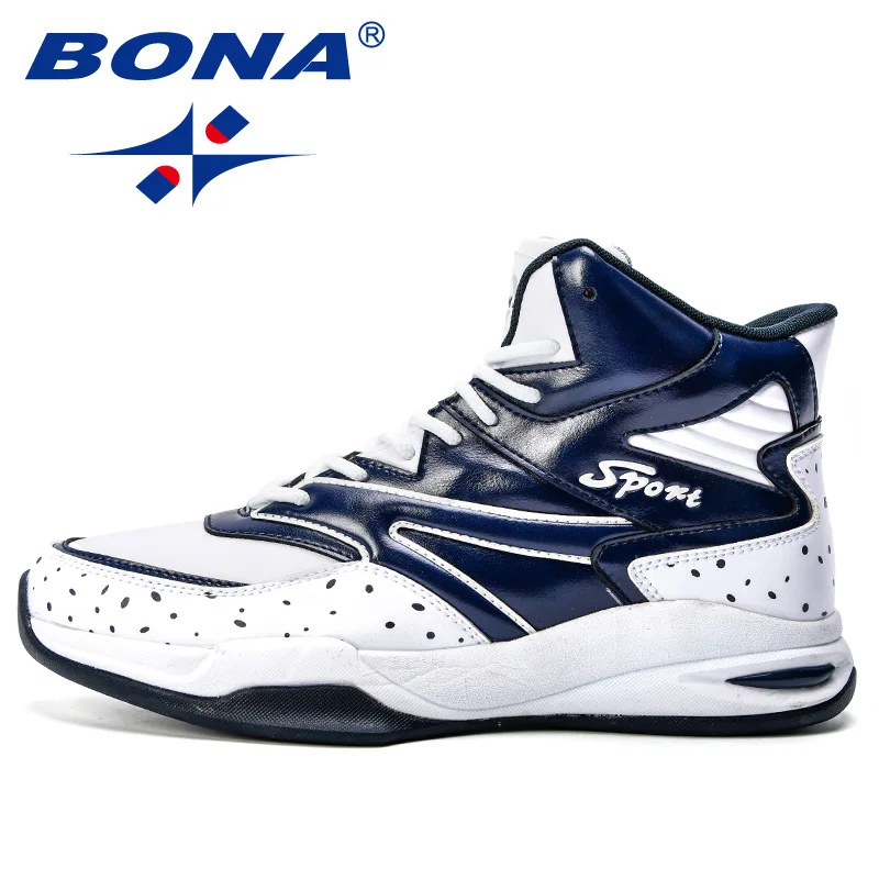 BONA/Новинка; баскетбольные кроссовки для мужчин; профессиональная спортивная обувь на подушке; уличная Мужская Спортивная обувь; удобная беговая Обувь из яловичного спилка