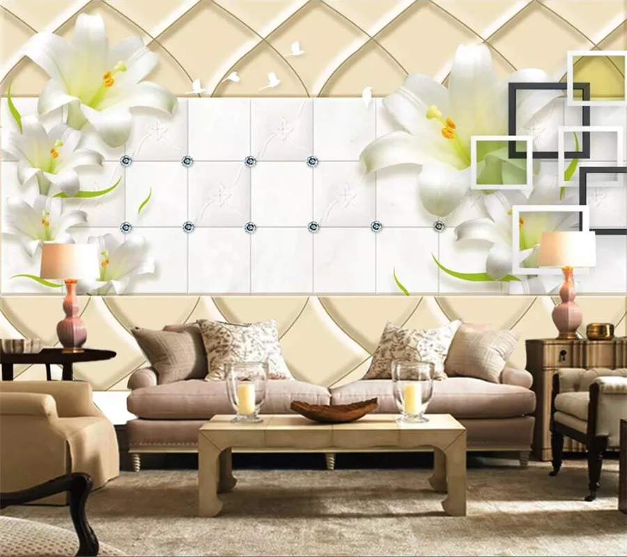 Scarica Gratis Images Beibehang Custom Wallpaper 3d Mural Papier Peint Green Lily Soft dernière salutations