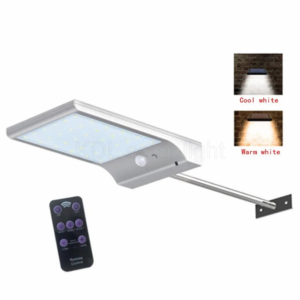 

48 LED Solar Light Three Modes Black White Waterproof Outdoor Garden Wall Fence Lamp With rotate bracket remote control street s