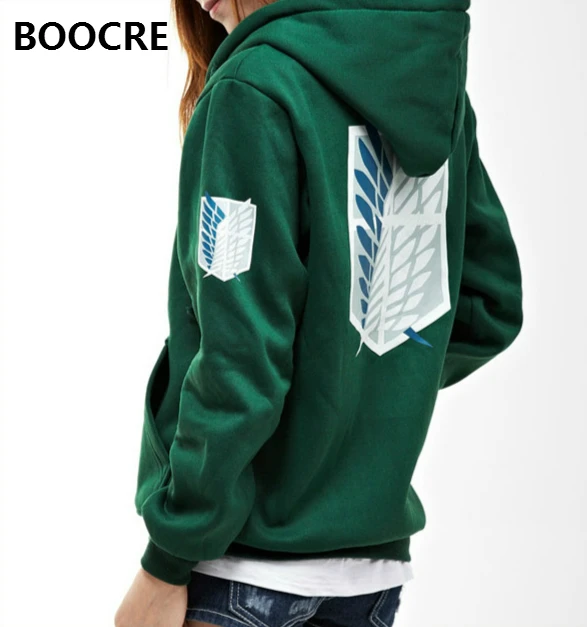 

Unisex Anime Attack on Titan Hoodies Jacket Sweatshirt Shingeki no Kyojin Legion Zipper Hooded Coats Cosplay Costume