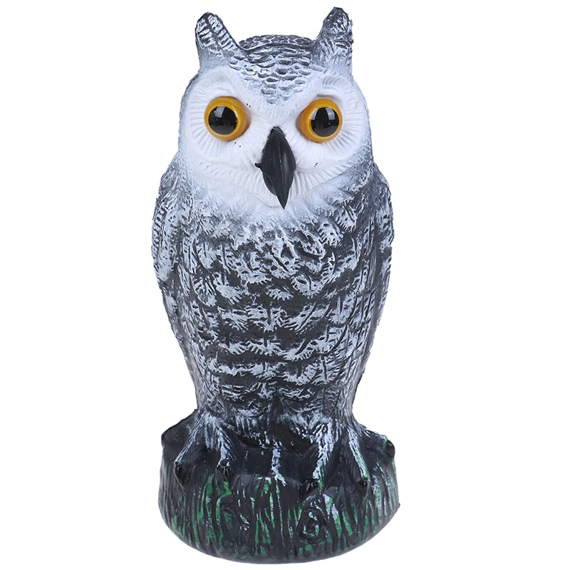 1PC Large Realistic Owl Decoy With Rotating Head Bird/Pigeon Crow Scarer Scarecrow Simulation Plastic Protects Garden | Дом и сад